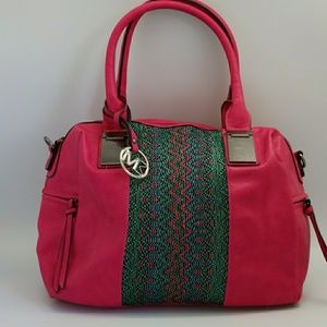 Tribal patterned dark pink Michael Michelle purse